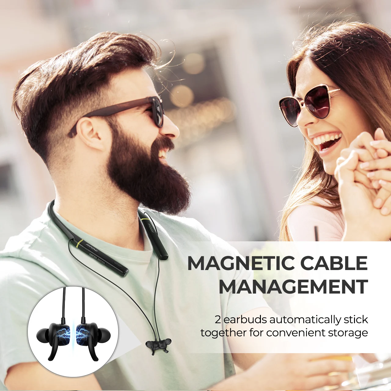 Mpow Focus Bluetooth 5,0, беспроводные наушники с шейным ободком, ANC, 16 часов воспроизведения, быстрая зарядка, магнитные наушники для iPhone 11