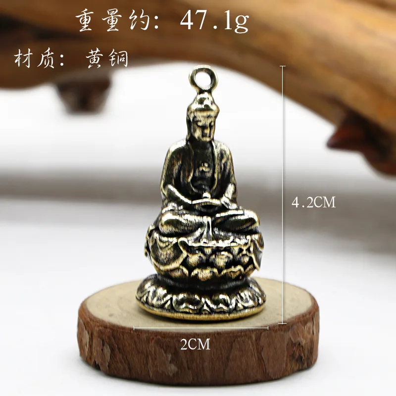 Антикварные фигурки гуанина бодхисаттвы из твердой латуни в стиле ретро медное