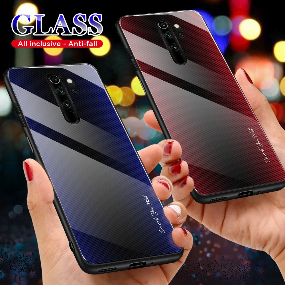 Градиентное закаленное стекло Eqvvol для Xiaomi Redmi Note 5, 6, 7, 8 Pro, K20, Полосатое стекло, задняя крышка для Xiaomi 9 se, CC9, 8, A3, чехол, Coque