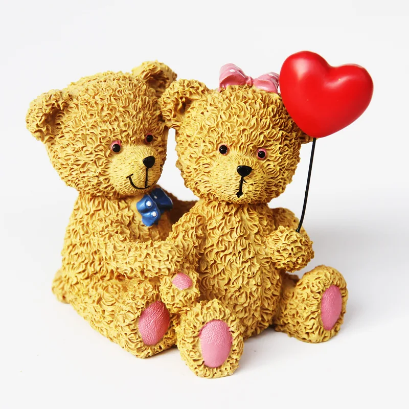 Расписные изделия из смолы мишка тедди праздничные подарки украшения для дома