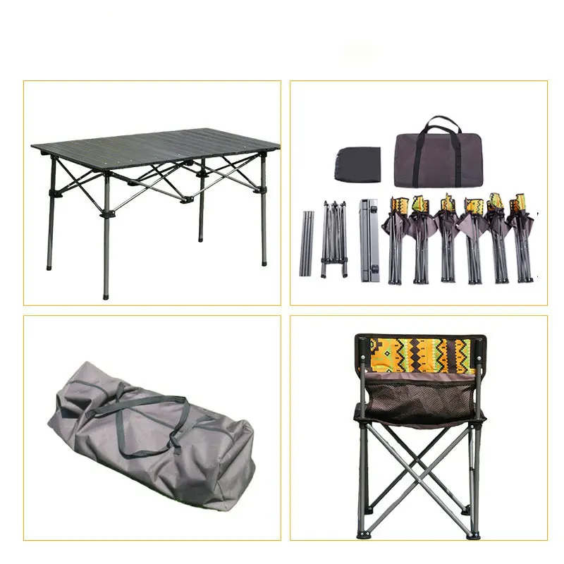Поставка обычные уличные портативный складной стол и стул кемпинг алюминиевый