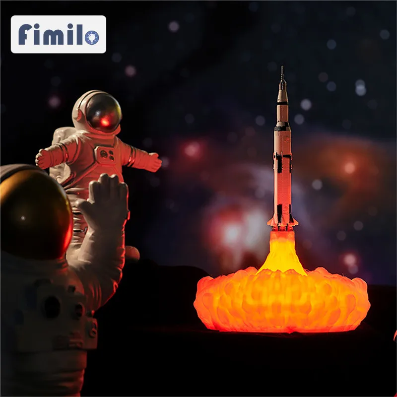 

New 3D-Printed Space Shuttle Lamps 16 Color USB Remote Powered Space Lovers LED Small Night Lights For Room Decoration Gifts
