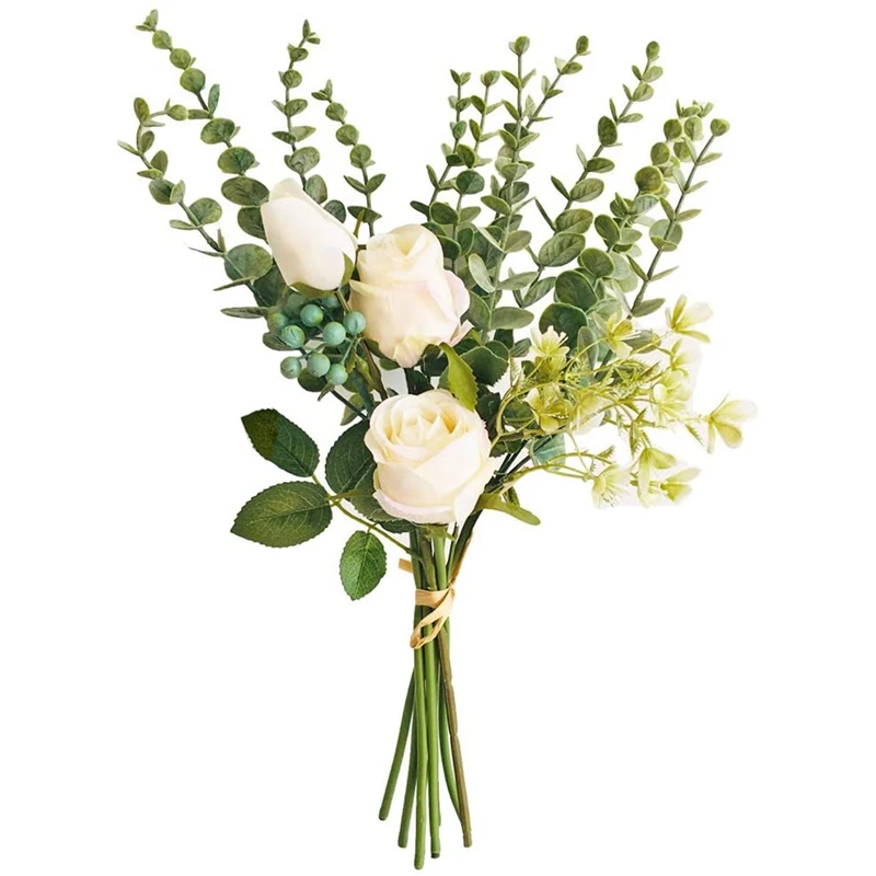 

Artificial Flowers Bouquets Flower Arrangements Silk Roses Eucalyptus Leaves Berries Wedding Bouquets Floral