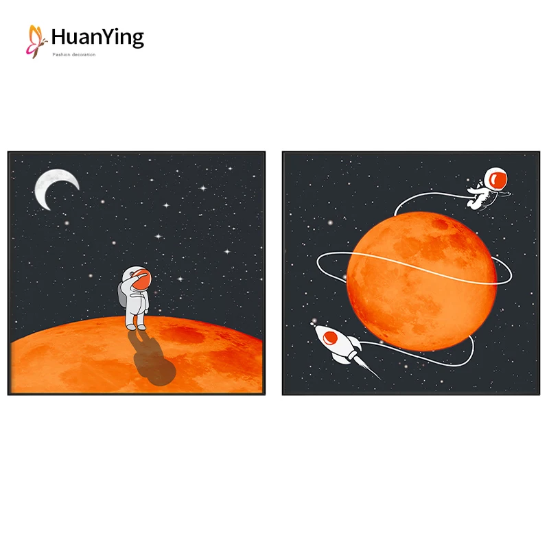

Canvas painting modern astronaut and planet art canvas wall pictures for living room bedroom nodic style poster home decoration