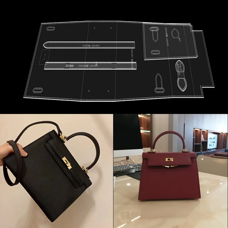 1Set Leather craft High Quality Acrylic Template Handcrafting Set DIY Craft For Leather Handbag shoulder bag Pattern