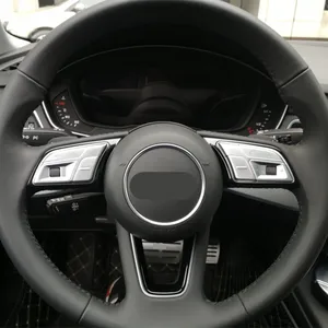 Хромированные пуговицы на руль, декоративная крышка, наклейка, блестки, отделка для Audi A3 A4 B9 A5 2017 2018, автомобильные аксессуары для интерьера автомобиля