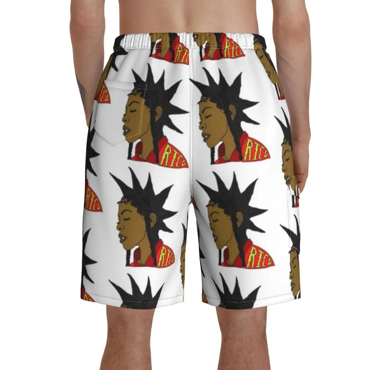 

Rap Board Shorts Swimming Trunks Polyester Men Beach Pattern Swim Trunks