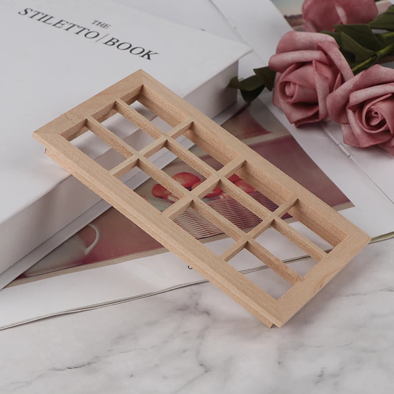 

New 1:12 Dollhouse Wooden Window Frame Miniature Doll House Furniture Toys