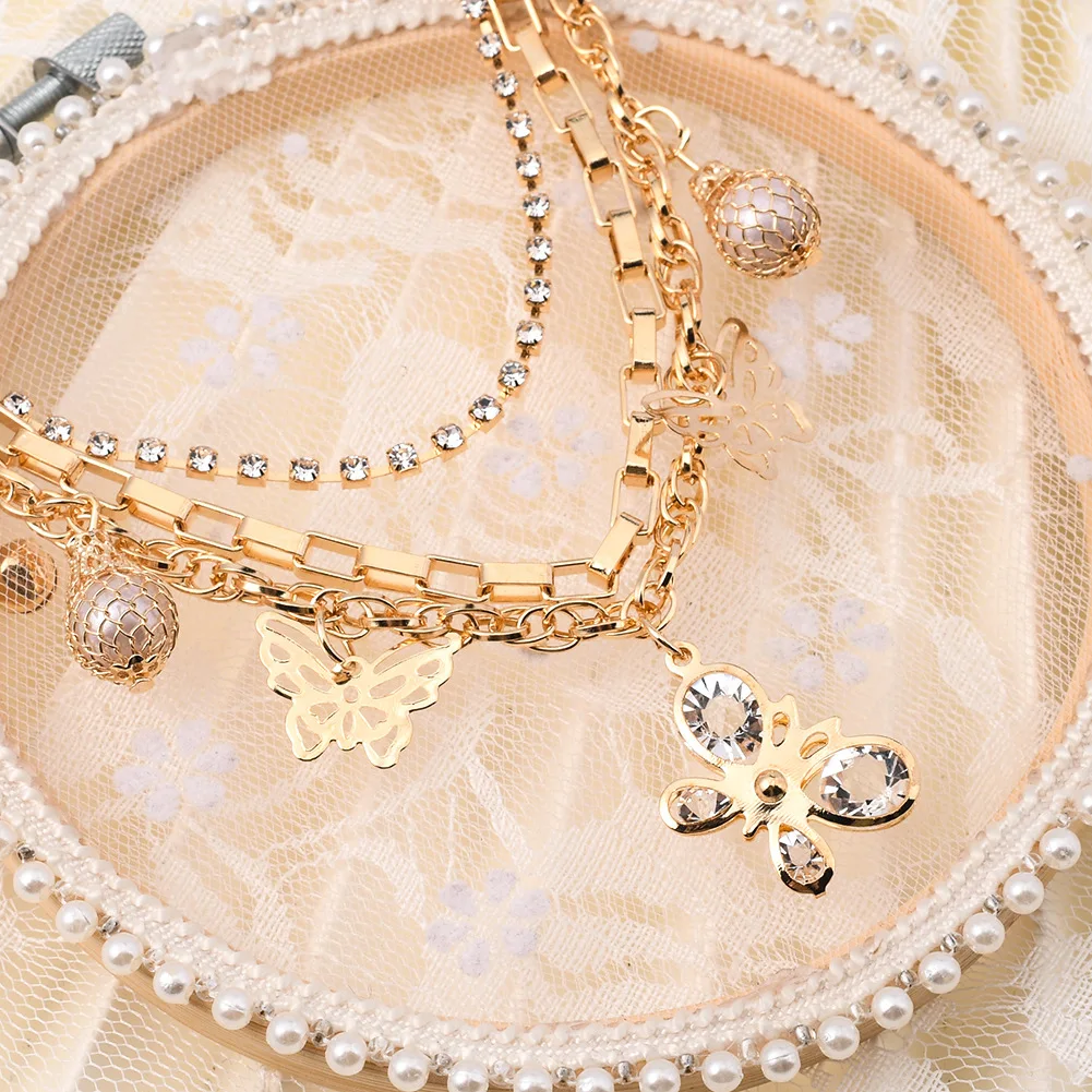 

Bohemian Gold Tassel Bracelets for Women Boho Jewelry Geometric lantern Beads Layered Hand Chain Charm Bracelet