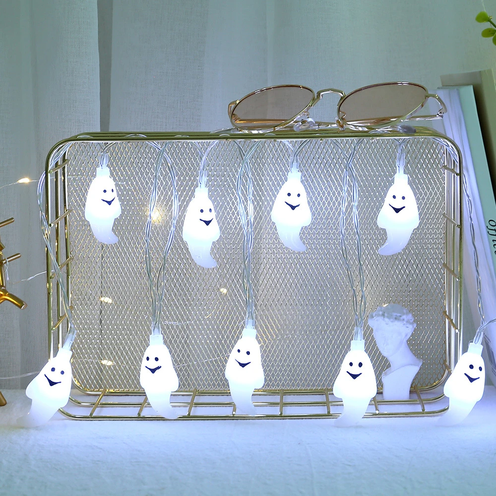 

White Ghost String Lights Halloween Horror LED Atmosphere Lamp Outdoor Indoor Home Friends Party Decoration