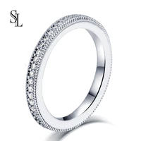 sl vintage 925 sterling silver finger ring clear cz fashion stackable classic for women engagement gift