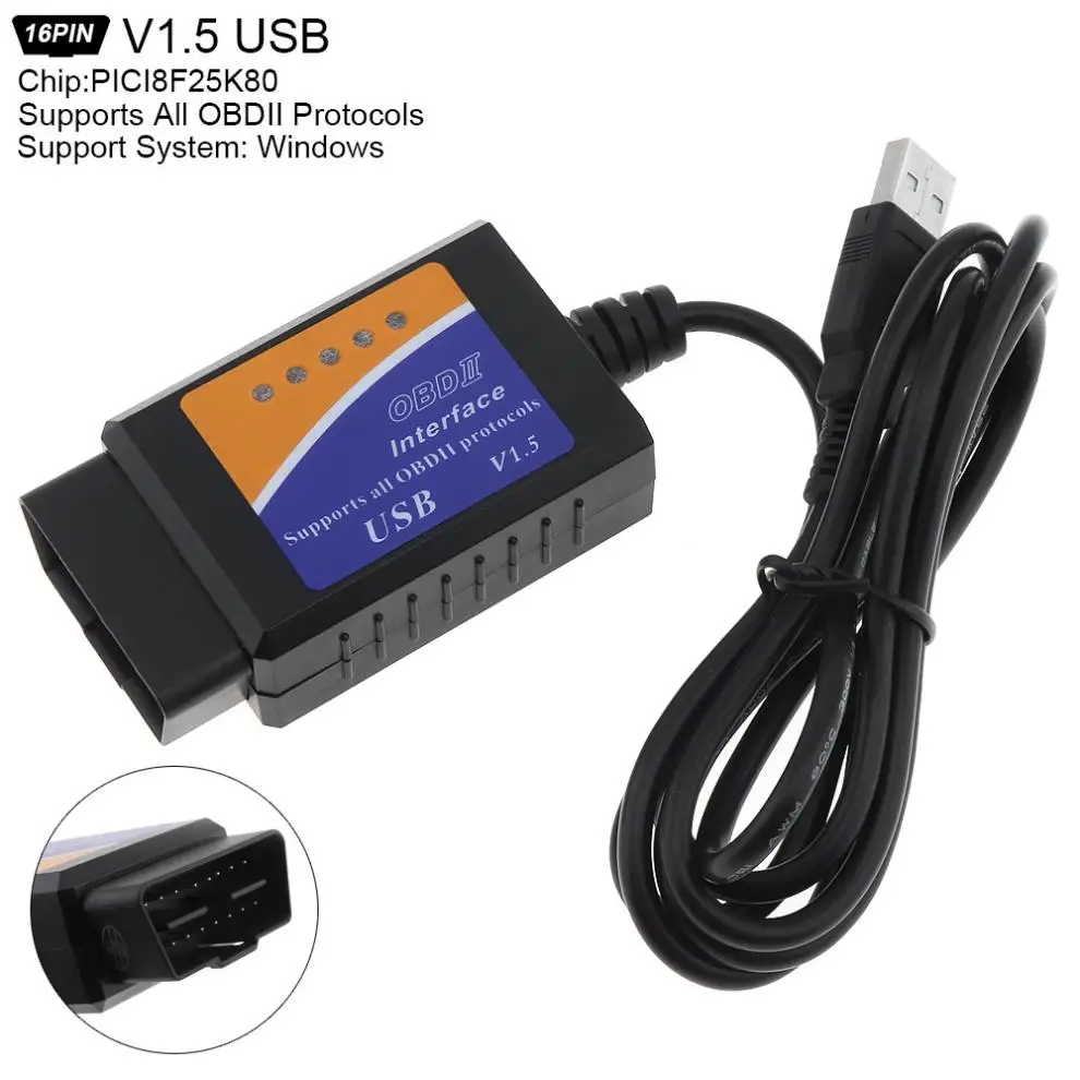 Супер мини USB сканер ELM327 V1.5 PICI8F25K80 беспроводной интерфейс OBDII OBD2 автомобильный