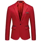 Мужской Блейзер на одной пуговице, с длинным рукавом