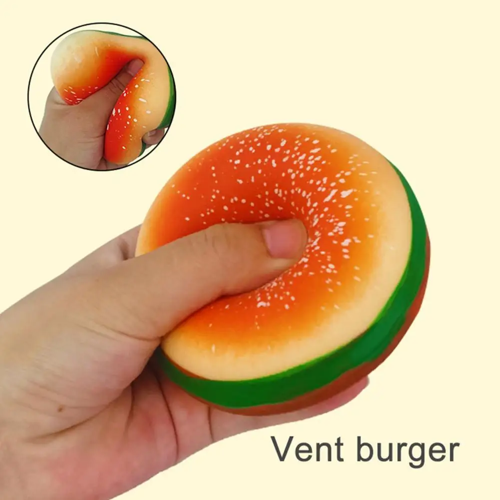 

Hamburger Fidget Toys Stress Relieve High Elasticity Skin-friendlys Decompression Relieve Hamburger Squeeze Ball for Relax