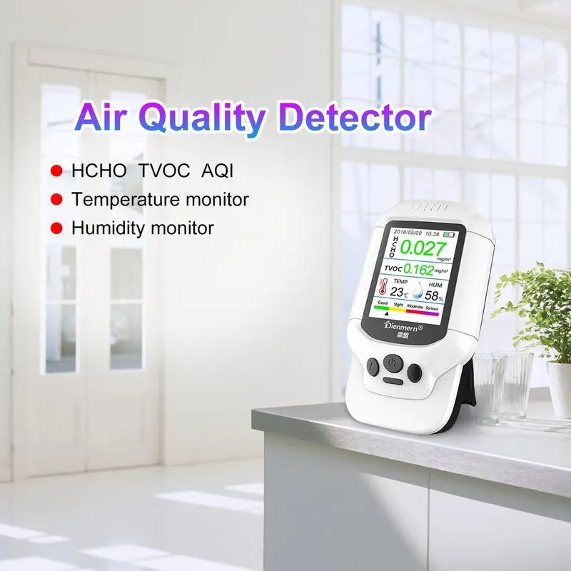 Портативный тестер температуры и влажности воздуха PM2.5/HCHO/TVOC AQI | Инструменты