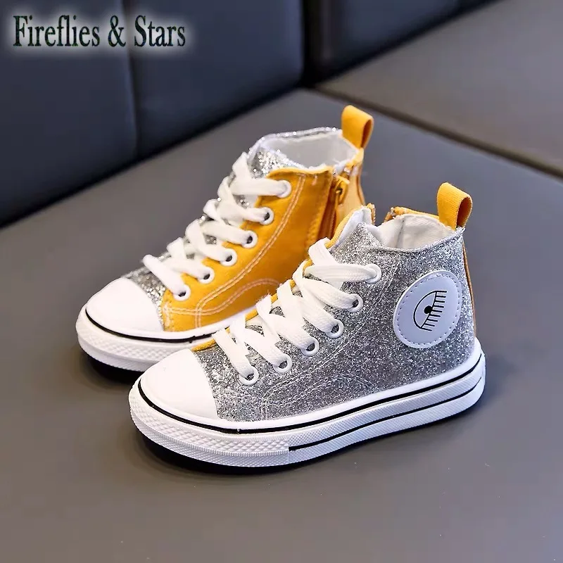 Весенне летняя парусиновая обувь для девочек Детская джинсовая с высоким