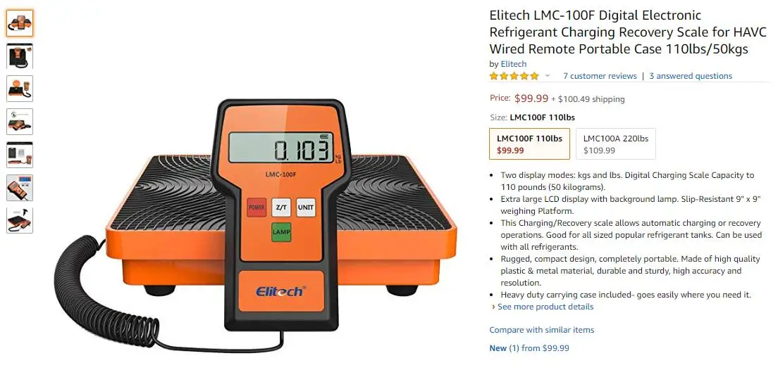 Elitech LMC-100F цифровой электронный хладагент зарядки восстановления весы для HAVC проводной пульт дистанционного портативный чехол 110lbs/50kgs