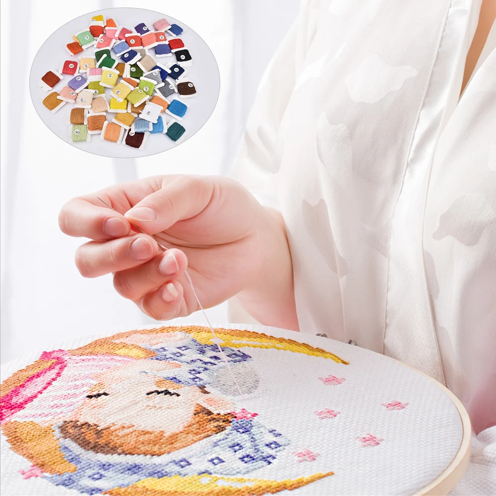 Набор для вышивания крестиком 60 цветов бамбуковые нити Стартовые наборы вышивки