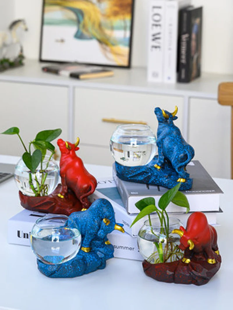 Креативные Гидропонные суккуленты из буйвола стеклянная ваза для цветов