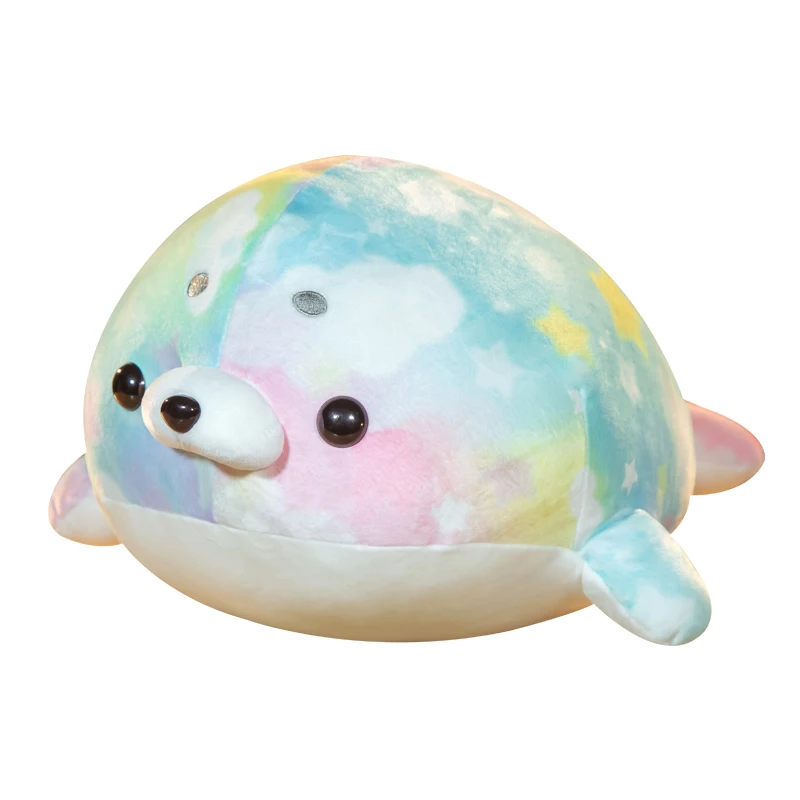 

1pc 55/70CM Cute Rainbow Sea Lion Plush Toys Soft Stuffed Seal Doll Baby Sleeping Throw Pillow Gifts For Kids Girl