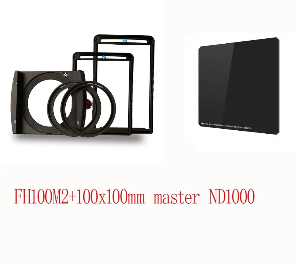 FH100M2 with ND1000 Benro FH100M2 квадратный фильтр системы ND/GND/CPL фильтр держать поддержка установить 3 подставка для фильтра содержит 82/77 разъем - Цвет: FH100M2 with ND1000