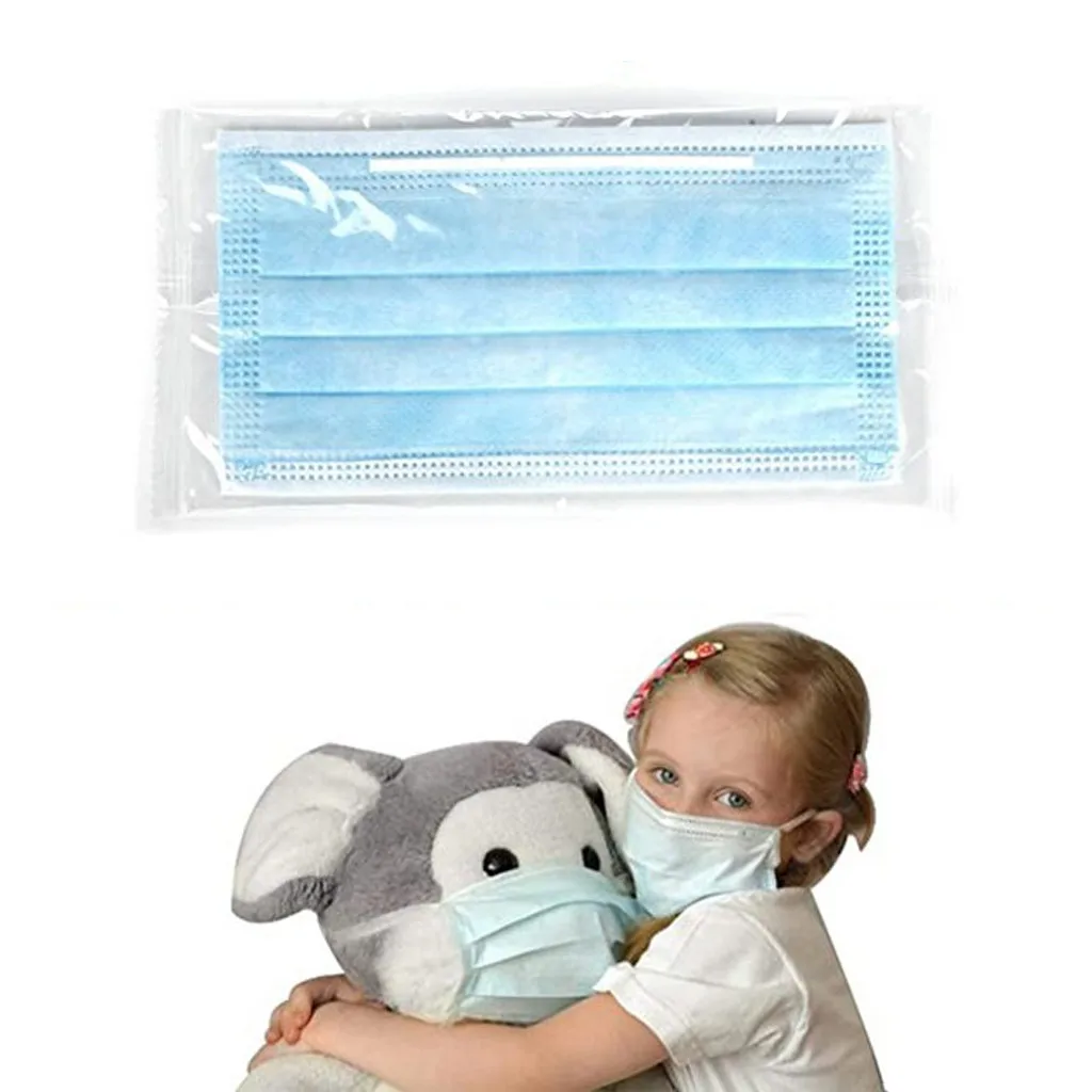 

Disposable Boy And Girl Cartoon Masks For Children 3-Layer Mask Dustproof 50PCS Face Shield Fashion Fabric Mask For Face