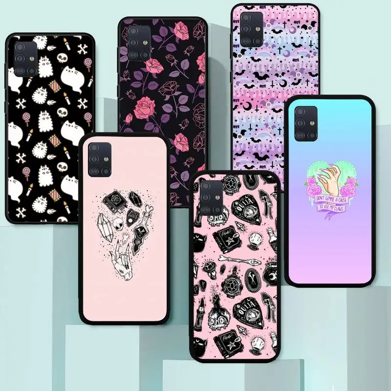 

Girly Pastel Witch Goth Phone Case for Samsung A6 A9 A530 A720 2018 A750 A8 A9 A10 A20 A30 40 50 70 10S 20S 51 52 Plus cover