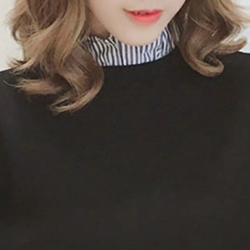 Женская блузка с длинным рукавом весна осень 2020 корейская мода в полоску стиле