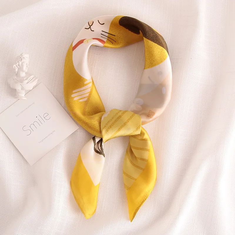 Новый Модный женский декоративный шарф на шею Шелковый квадратный для волос