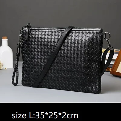 black L strap Клатчи универсальные модные сумки ручной работы для мужчин и женщин портмоне конверты клатч, Курьерская сумка сумки А4 файл Пакет ipad сумка - Цвет: black L strap