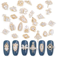 1 high end luxury water drop crystal chain talisman nail decoration 24 luxury zircon crystal diamond nails