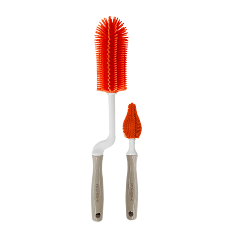 

Bottle & Pacifier Brush Long Handle 360 Degrees Rotary Multifunctional Silicone Cleaning Brush Set