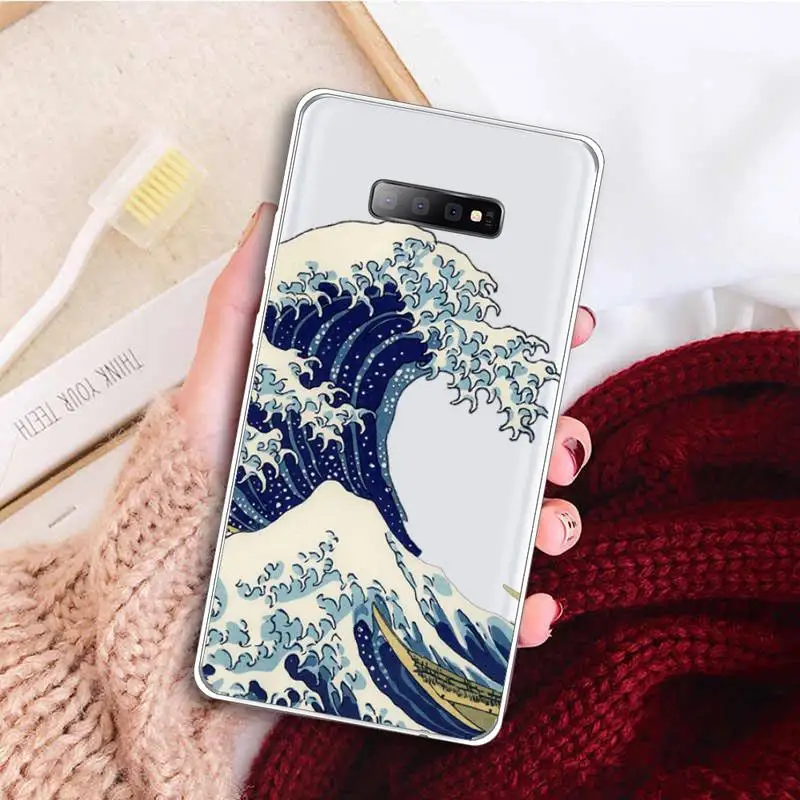 

The Big Wave of kanagawa Phone Case Clear Transparent for samsung A 21s 50 71 S 8 9 20 note 10 20 plus ultra