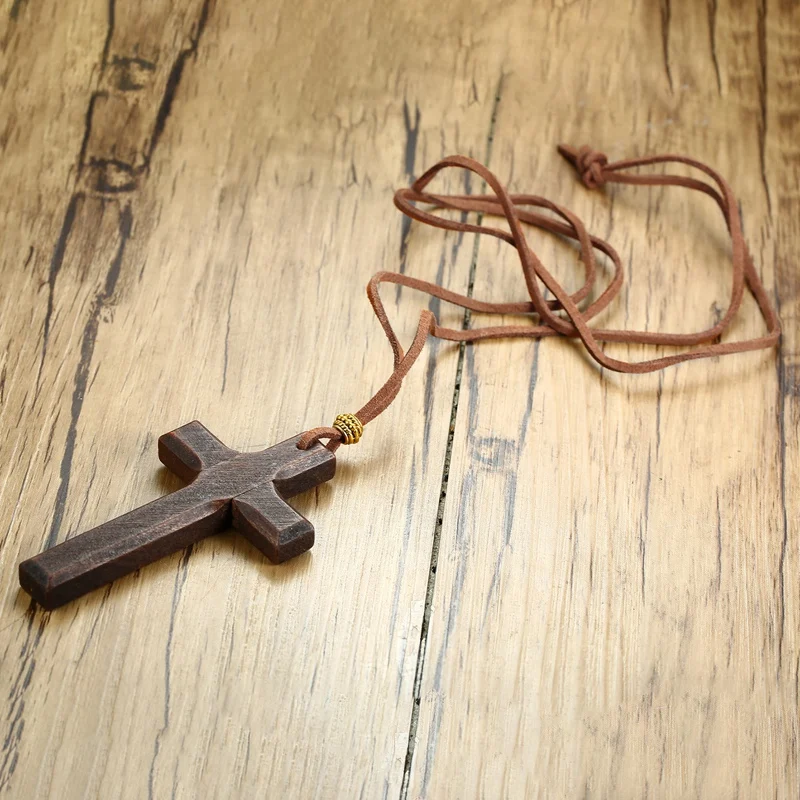 Кожаный шнур для мужчин подвеска черного и коричневого цвета молитвенные