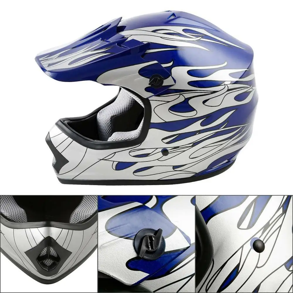 Защитный шлем DOT Youth для детей защитный с синим пламенем езды на велосипеде