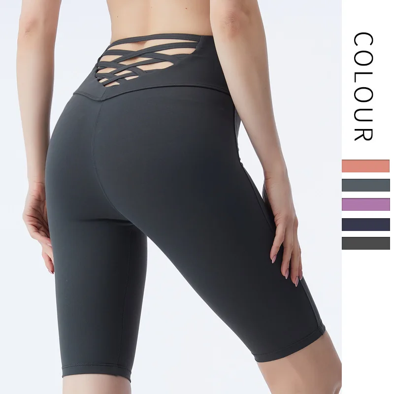 

women nylon Middle pants high waist running yoga pants