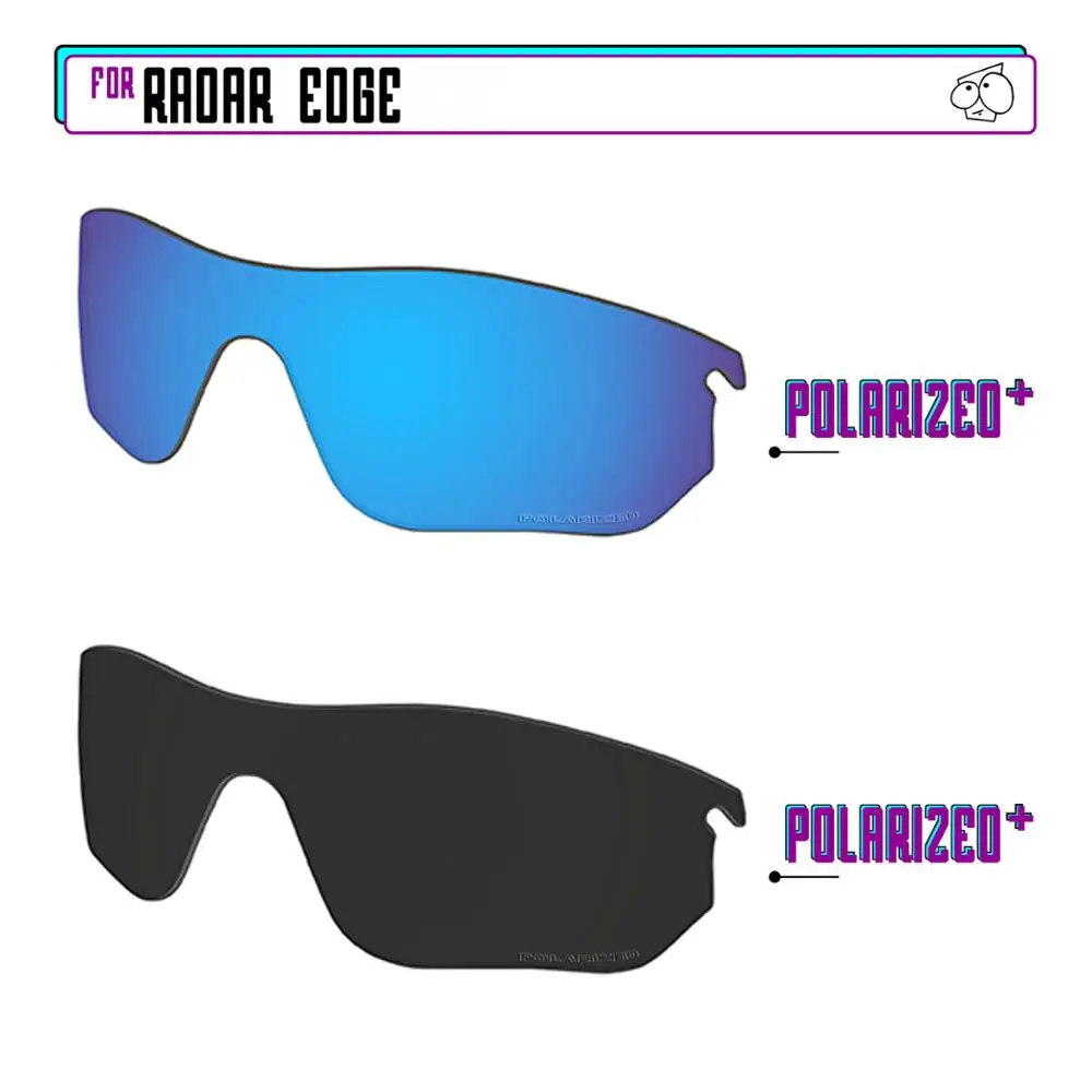EZReplace Polarized Replacement Lenses for - Oakley Radar Edge Sunglasses - BlackPPlus-BluePPlus