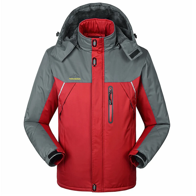 

Winter Fleece Warm Trekking Jackets Waterproof Hooded Windbreaker Coats Thicken Thermal Outwear Jackets Plus Size 7XL 8XL 9XL