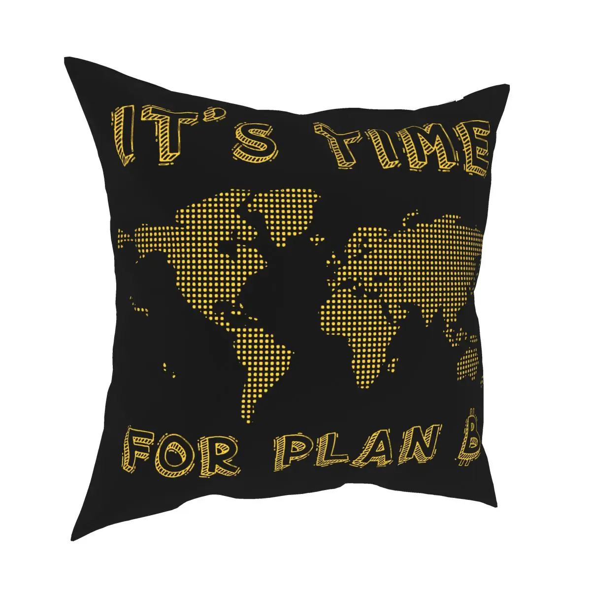

It's Time For Plan B Bitcoin World Map Pillowcover Home Decorative Cushion Cover Throw Pillow for Car Double-sided Printing