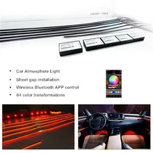 High Quality Car Interior Ambience Lamp LED Acrylic Optical Fiber By App Control Ambient Environment Light Footlights 18 in 1