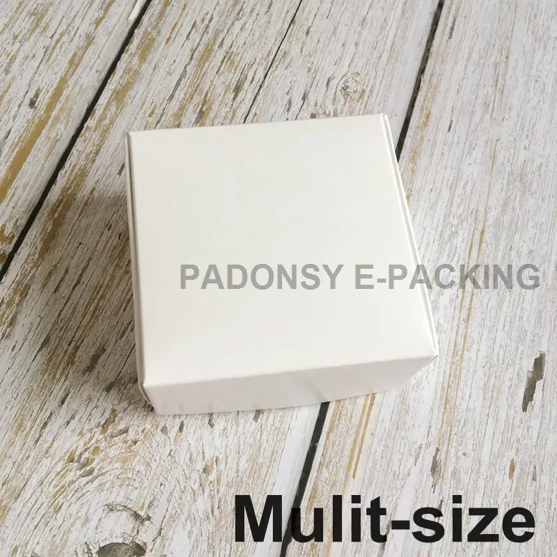 Белые бумажные коробки из крафтовой бумаги 50 шт. Рождественская Подарочная