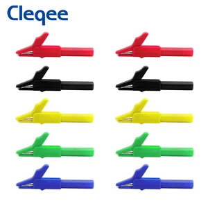 Cleqee P2007 10 шт. зажим типа крокодил на 4 мм разъем типа банан Тестовый адаптер зажим типа крокодил совместимый с 4 мм вилкой типа банан