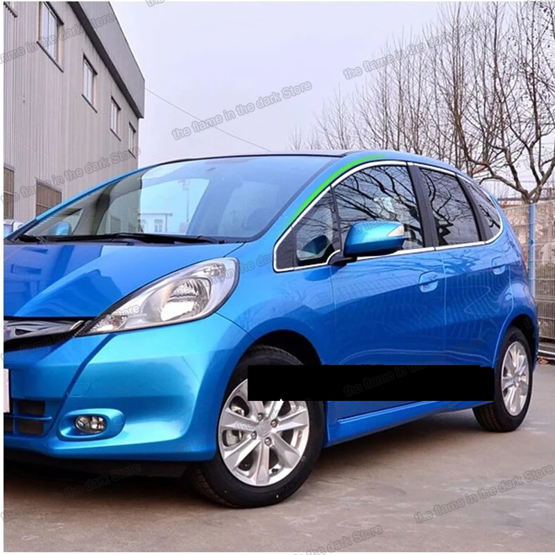 Lsrtw2017 304 нержавеющая сталь автомобильные оконные облицовки для honda fit jazz 2008 2009 2010