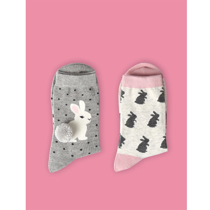 Носки с кроликами кролика совы в горошек для взрослых животных зоопарке желтая