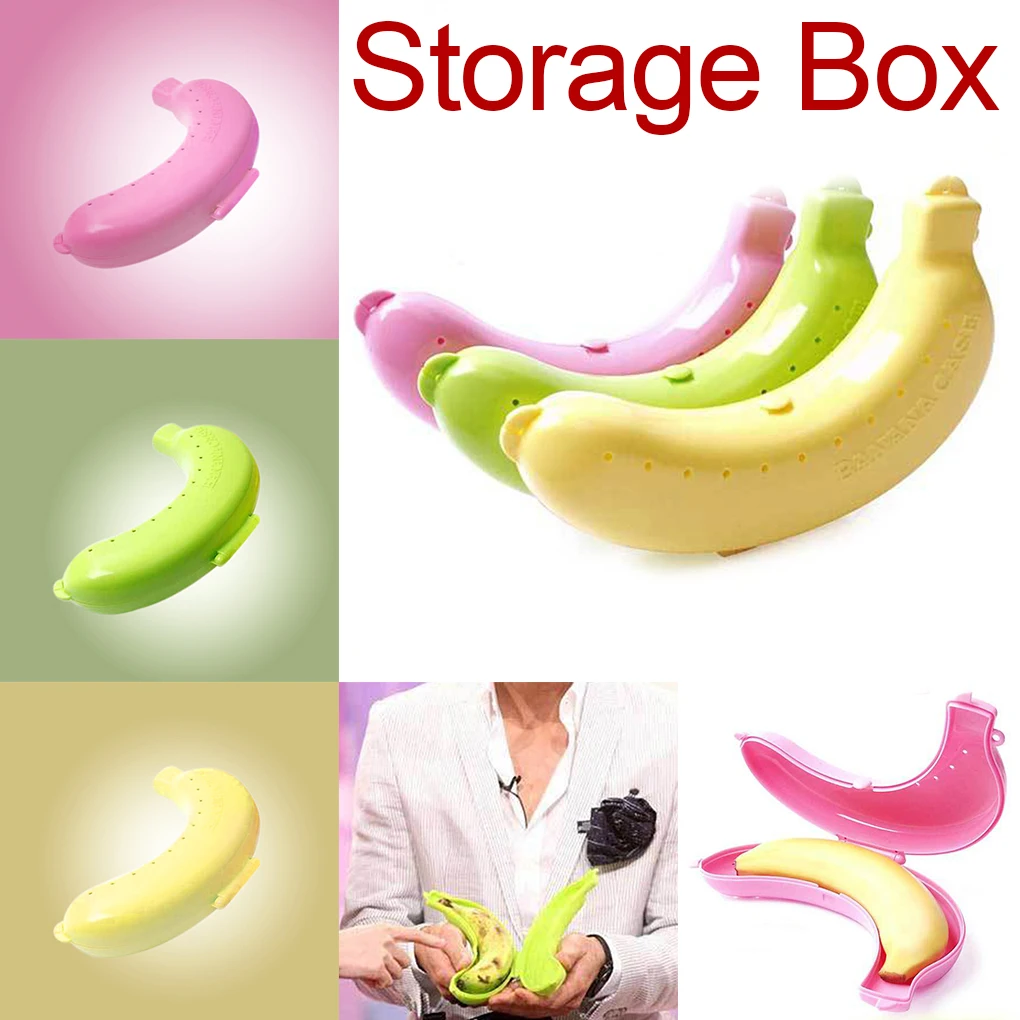 

1Pcs Cute Banana Case Protector Box Container Trip Outdoor Lunch Fruit Storage Box Holder Banana Trip Outdoor Travel Storage Box