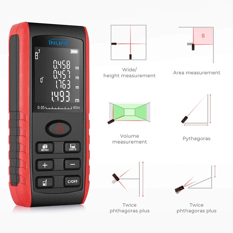 

Laser Tape Measure Roulette Tool Laser Distance Meter 60M