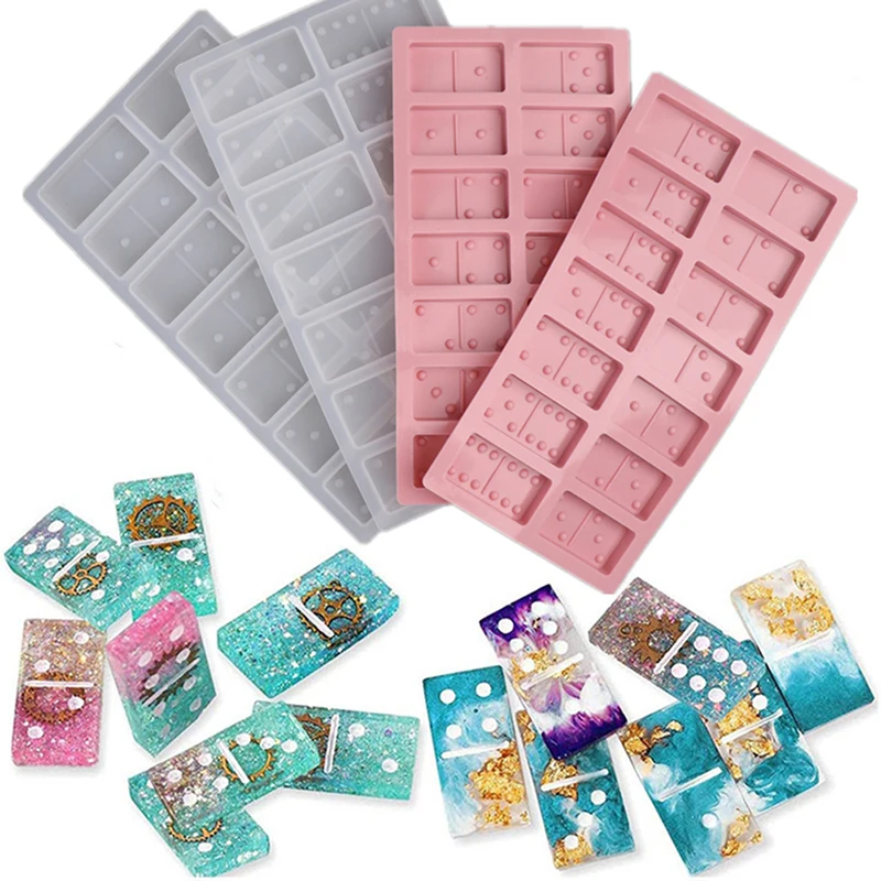

DIY Resin Crystal Epoxy Resin Game Mold Dominoes Casting Silicone Mould Dominoes Making Epoxy Resin Craft Cabochons Board Charms