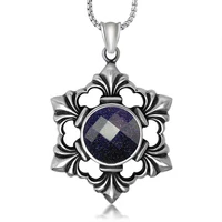 megin d punk vintage personality bule dinas titanium steel pendants for men women couple friend fashion design gift jewelry