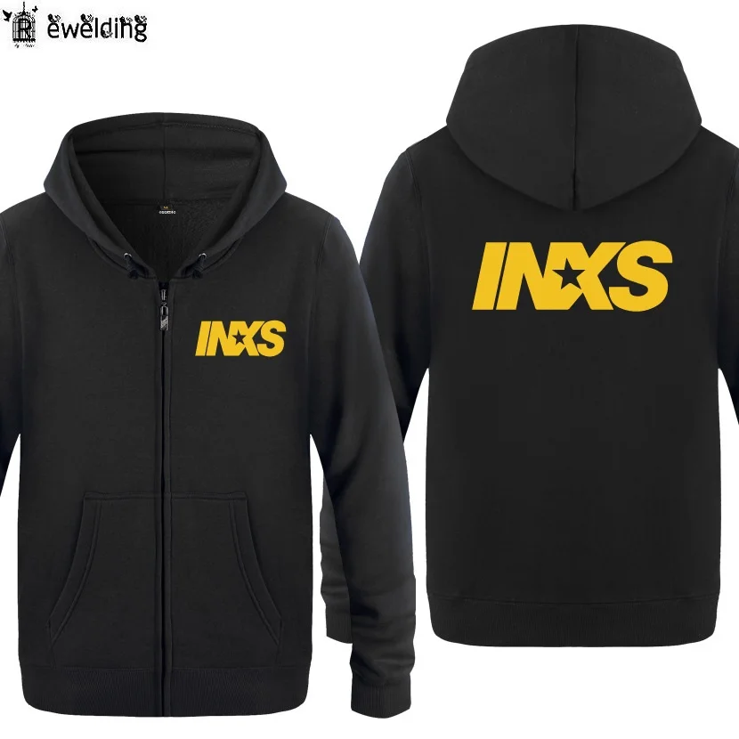 Толстовки с капюшоном на молнии Для мужчин музыкальная рок INXS печатных в стиле