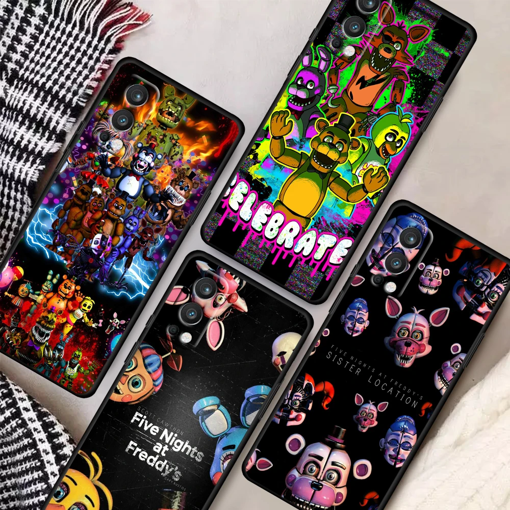 

Fnaf Animatronics Soft Shockproof Black Phone Case For OnePlus Nord 2 CE N10 9Pro 8Pro 8T 7T 7 6T 6 5T 5G Coque